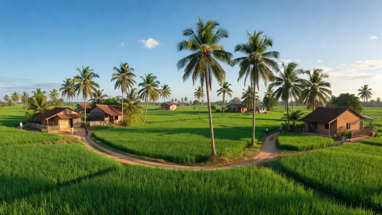 Cảnh đồng xanh yên bình tại xã Mỹ Tài, huyện Phù Mỹ, tỉnh Bình Định, thể hiện vẻ đẹp nông thôn.