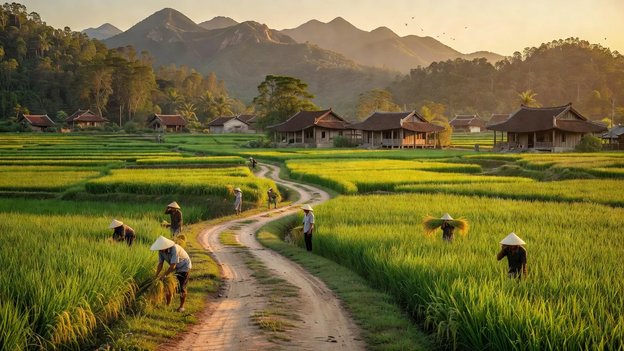 Cảnh quan xã Canh Hiệp, huyện Vân Canh, tỉnh Bình Định với thiên nhiên đẹp và cuộc sống nông thôn.