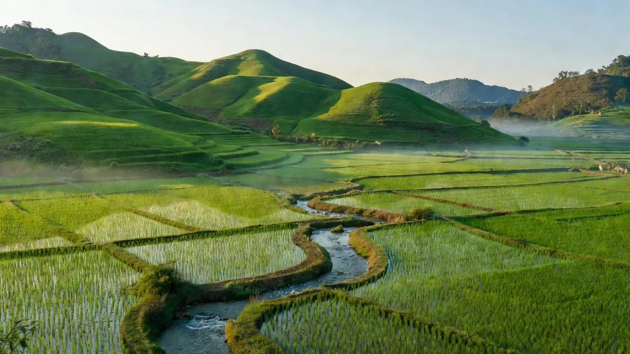 Phong cảnh xã Canh Hiệp, huyện Vân Canh, tỉnh Bình Định với thiên nhiên tươi đẹp và đời sống nông nghiệp.
