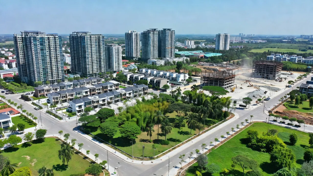 Khung cảnh Phường An Tây, Bến Cát, Bình Dương với khu dân cư hiện đại và thiên nhiên tươi đẹp.