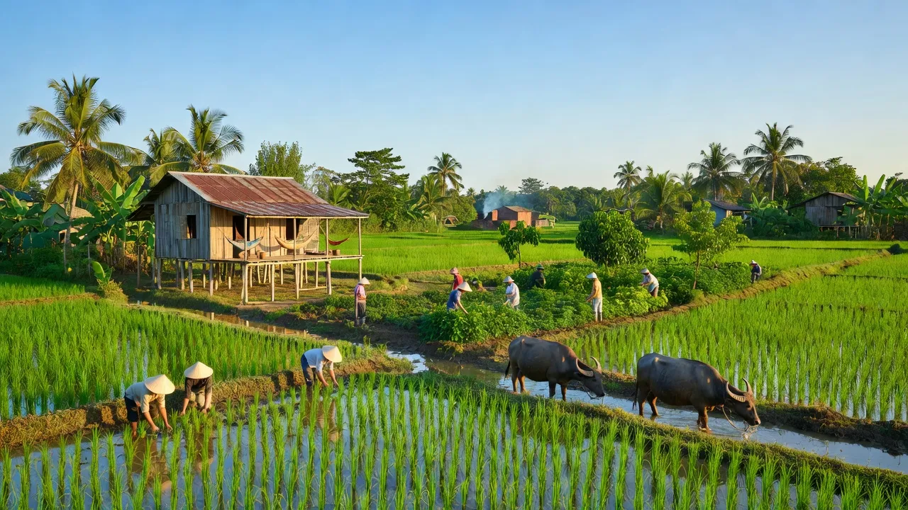 Cảnh đẹp xã An Bình, huyện Phú Giáo, tỉnh Bình Dương với cuộc sống nông thôn và thiên nhiên tươi đẹp.
