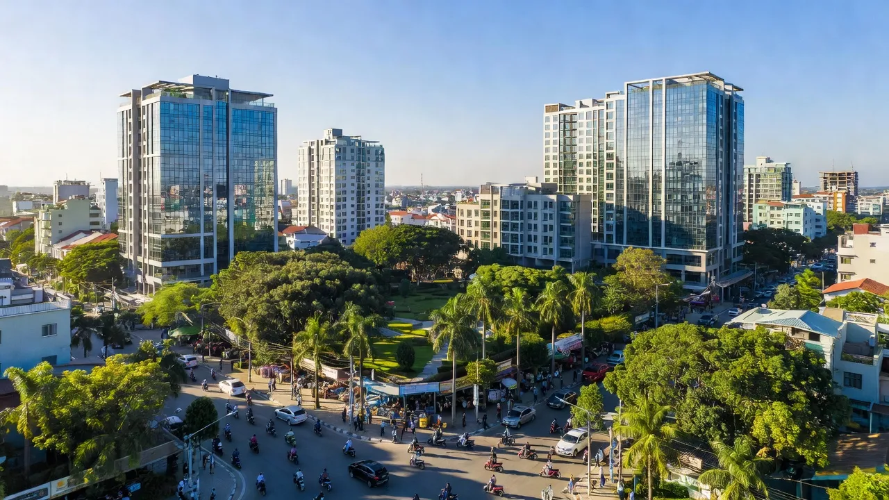Phường Phú Cường, Thủ Dầu Một với tòa nhà hiện đại và không khí sôi động, Bình Dương.