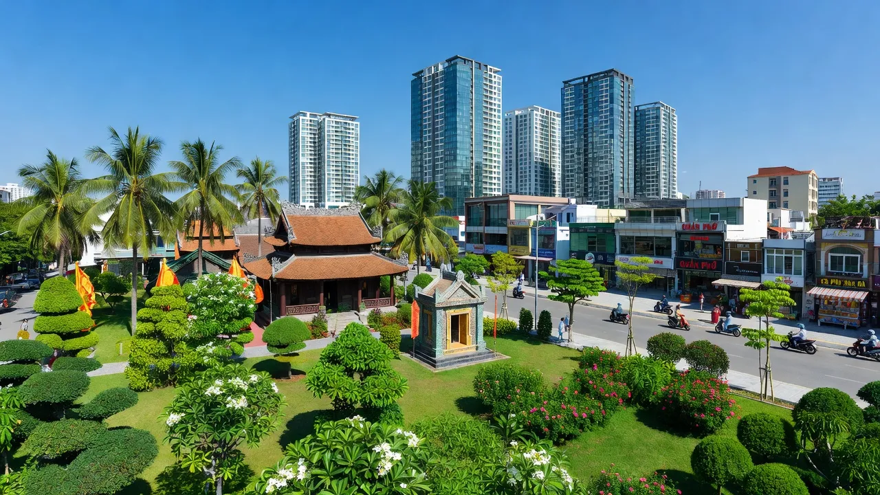 Phường Phú Tân, Thủ Dầu Một, Bình Dương, with modern urban features and greenery.
