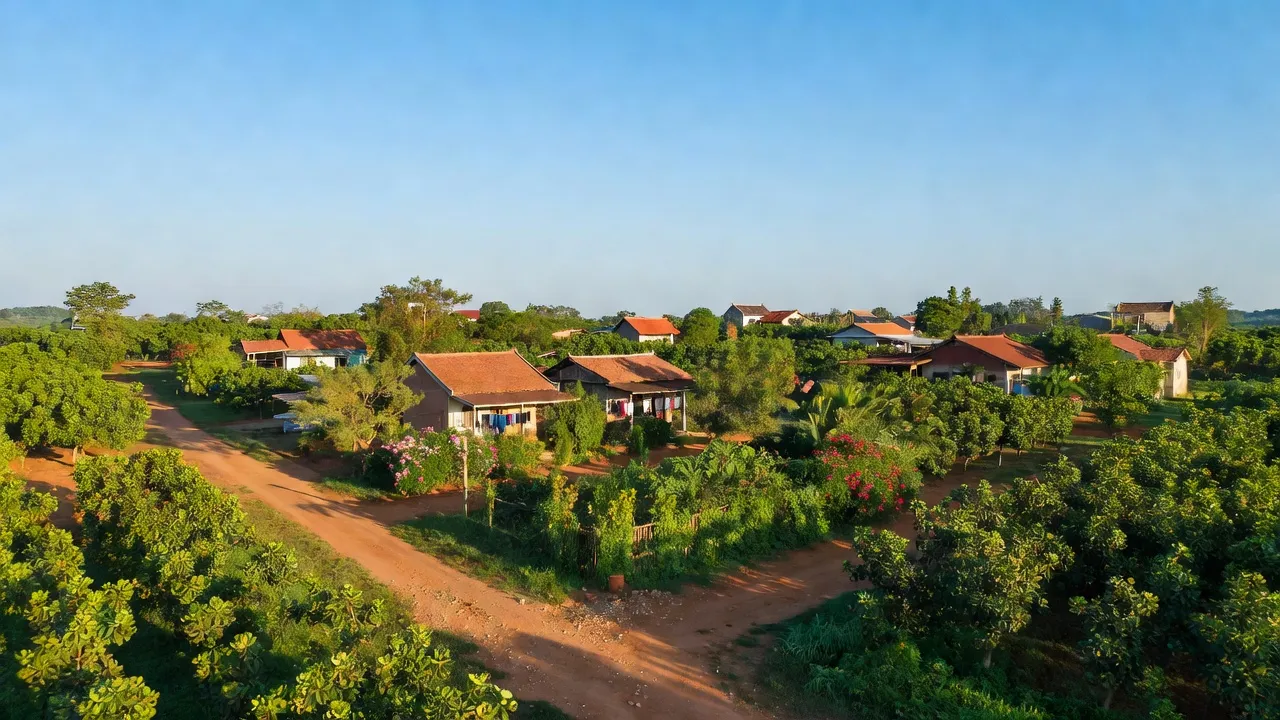 Khung cảnh yên bình Phường Minh Hưng, Thị xã Chơn Thành, tỉnh Bình Phước, không gian sống thoáng đãng.