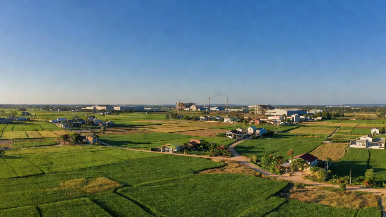 Phường Minh Hưng, Thị xã Chơn Thành, Bình Phước with spacious fields and low-density living.