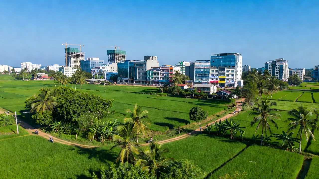 Phường Minh Thành, Thị xã Chơn Thành, tỉnh Bình Phước, cảnh quan nông thôn và đô thị phát triển.