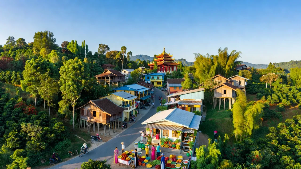 Phường Sơn Giang, Thị xã Phước Long, tỉnh Bình Phước, with greenery and local landmarks.