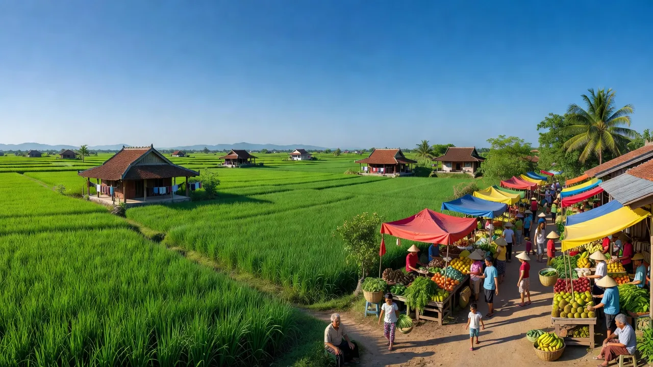 Sơn Giang, Phước Long, Bình Phước - cảnh quan xanh tươi, nhà truyền thống, chợ địa phương nhộn nhịp.