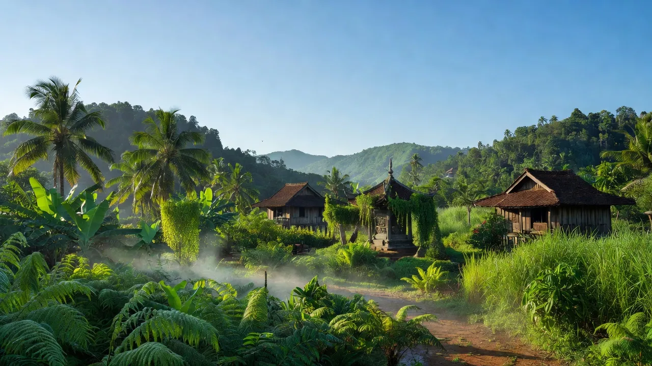 Khung cảnh yên bình tại xã Hàm Đức, huyện Hàm Thuận Bắc, tỉnh Bình Thuận, Việt Nam.