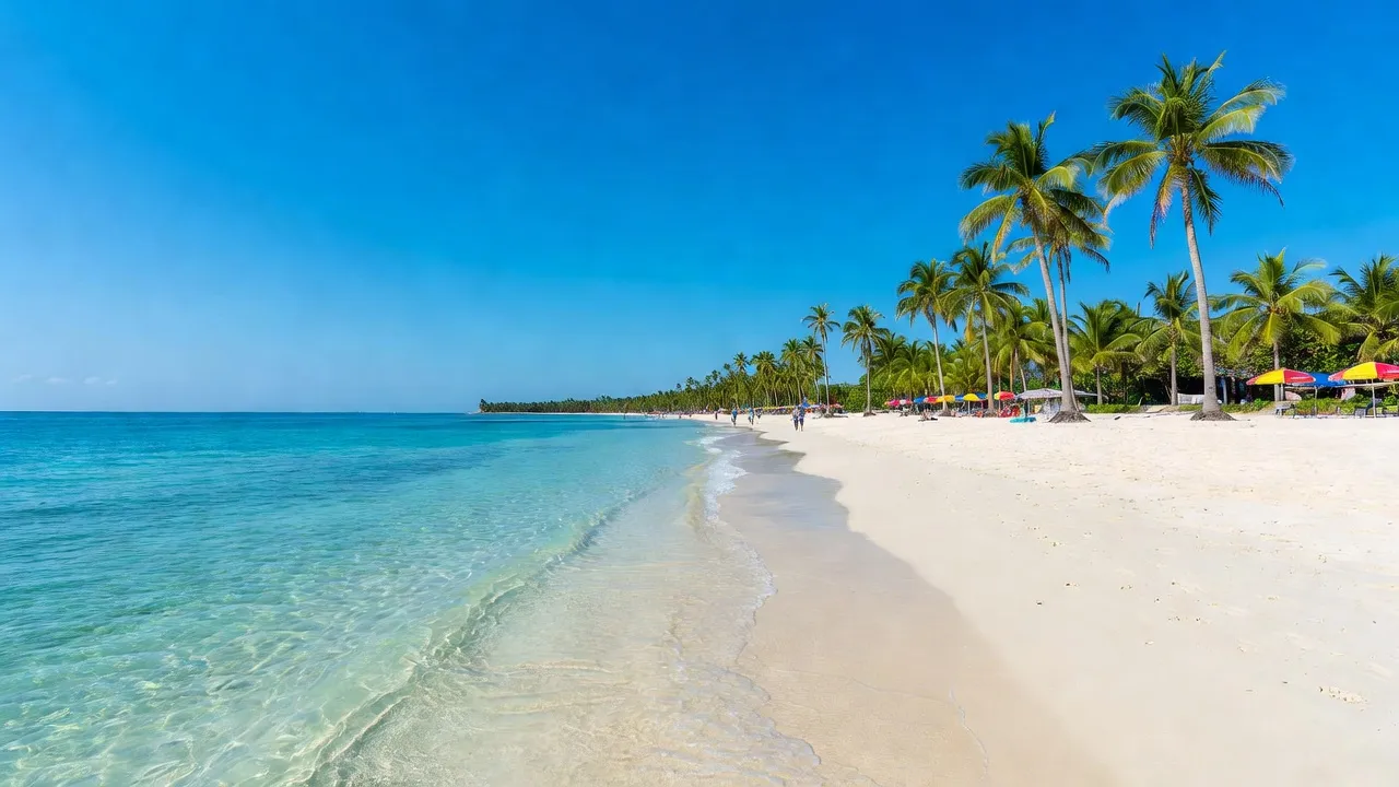 Khung cảnh tươi đẹp tại Mũi Né, thành phố Phan Thiết, với bãi cát và cây dừa.