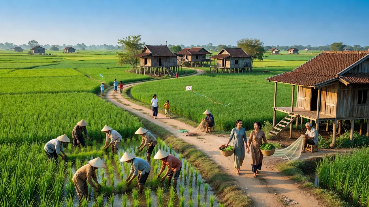 Phường Thới An Đông, Quận Bình Thuỷ, Cần Thơ với phong cảnh xanh tươi và cuộc sống cộng đồng.