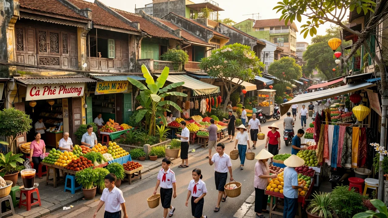 Phường Tân An, Quận Ninh Kiều, Cần Thơ với kiến trúc truyền thống, chợ và cuộc sống nhộn nhịp.