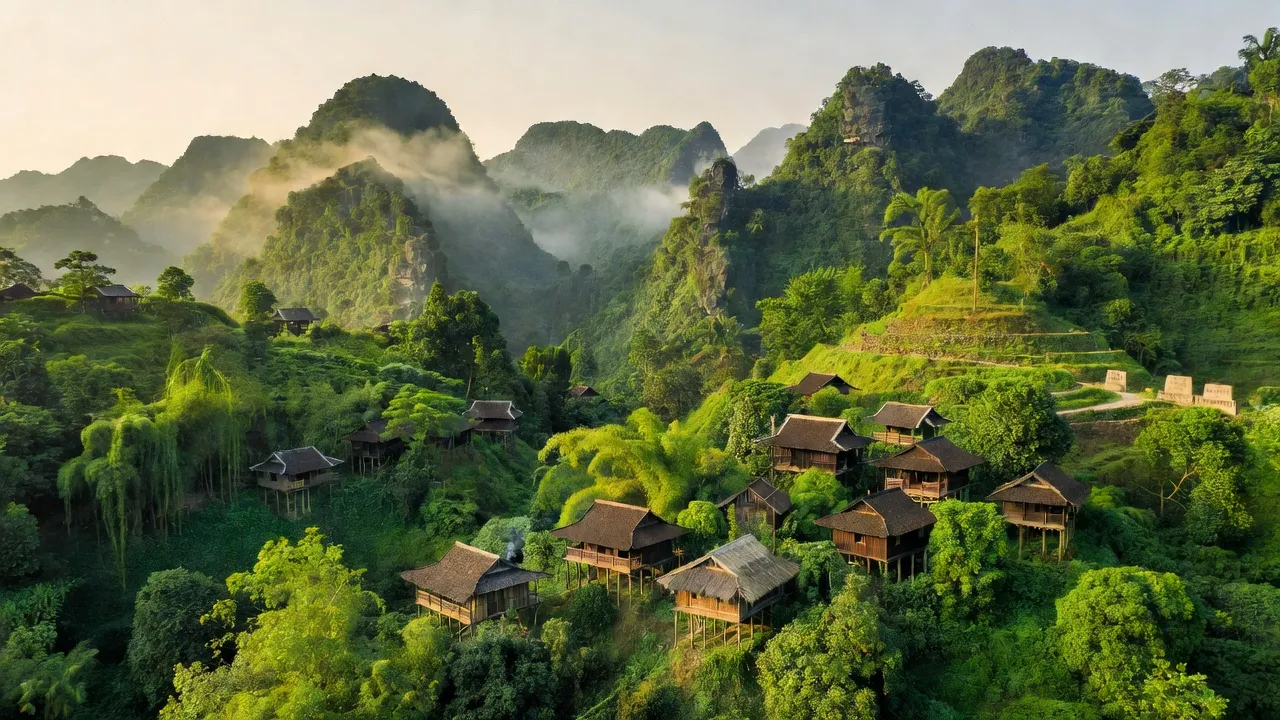 Vẻ đẹp huyện Hà Quảng, tỉnh Cao Bằng với núi non hùng vĩ và bản làng truyền thống.