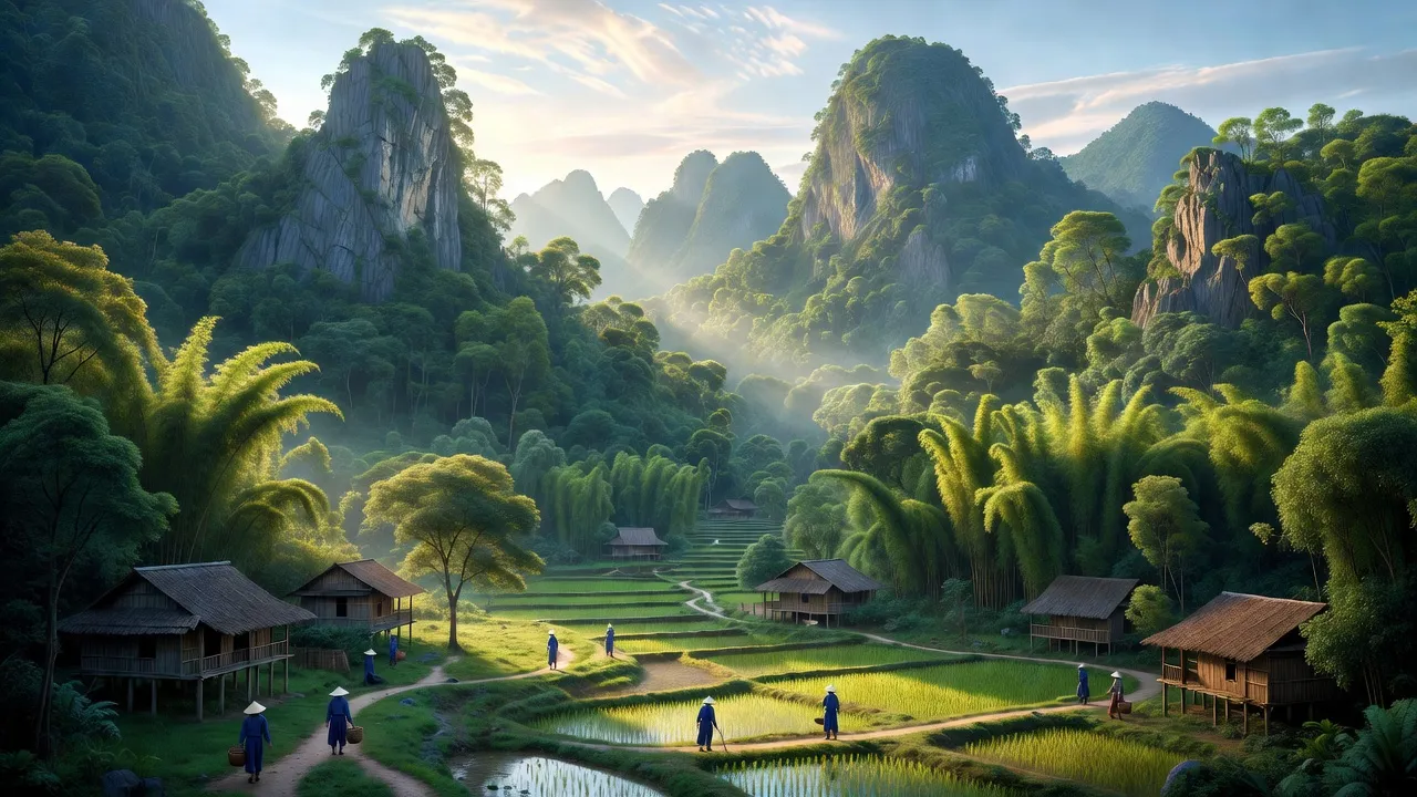 Phong cảnh thiên nhiên xã Thượng Thôn, huyện Hà Quảng, tỉnh Cao Bằng với rừng núi hùng vĩ.