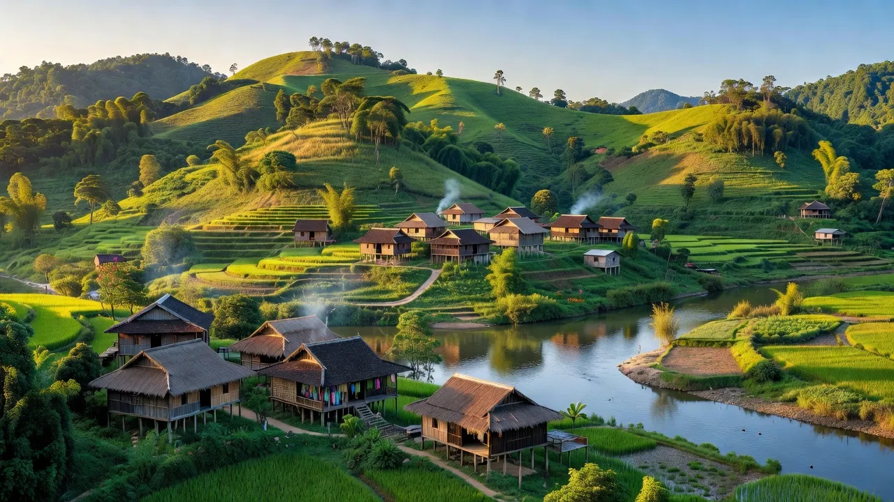 Huyện Hòa An, Cao Bằng với đồi núi, thôn bản và dòng sông thơ mộng, thiên nhiên kỳ diệu.