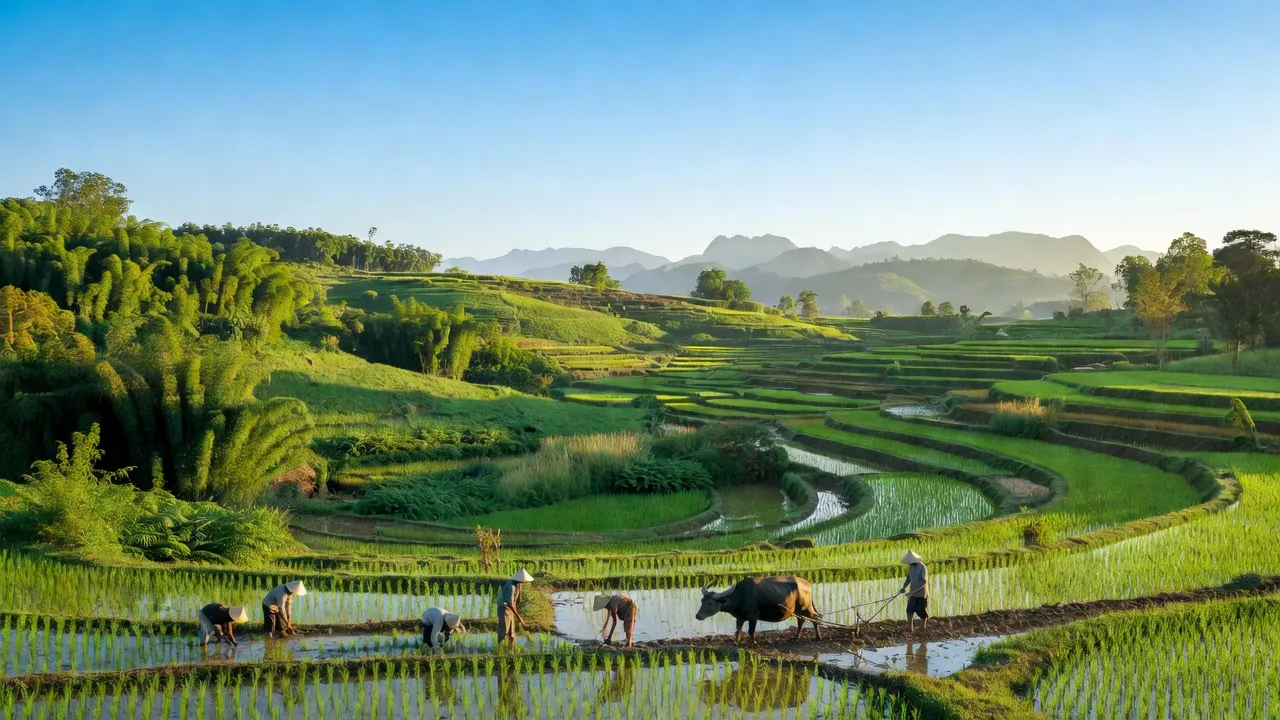 Cảnh đẹp xã Phi Hải huyện Quảng Hòa, tỉnh Cao Bằng với đồi núi và thiên nhiên xanh mát