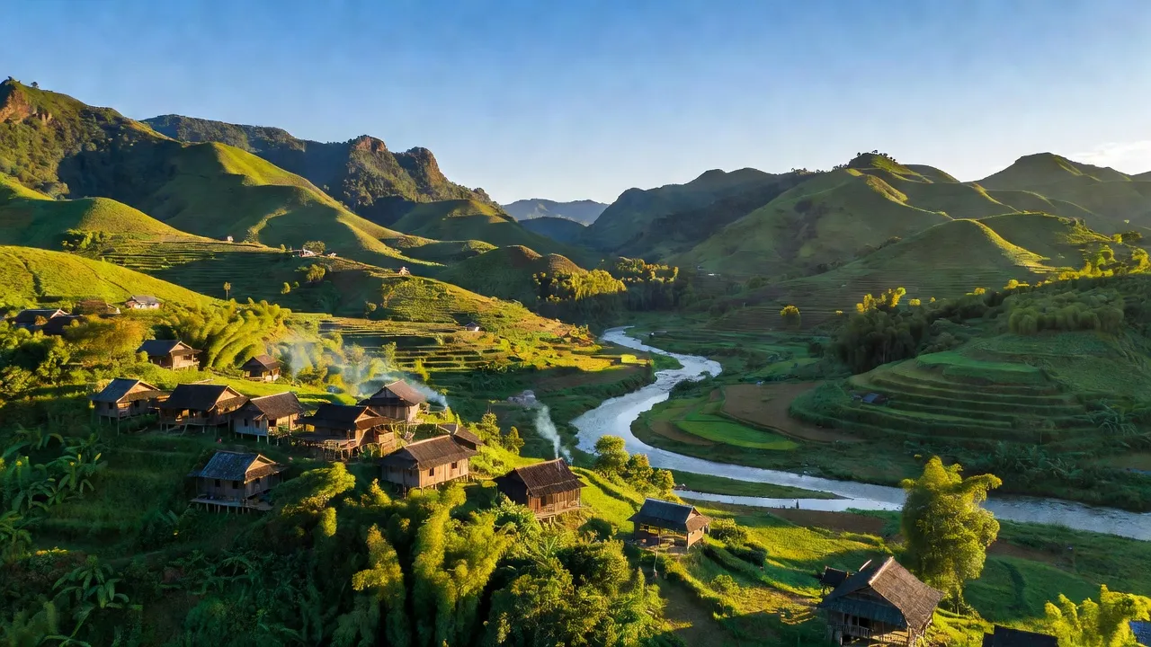 Quang Trung xã in Trùng Khánh, Cao Bằng, lush green hills and rural landscapes.