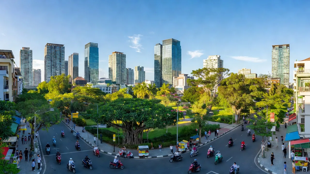 Quận Cẩm Lệ, Đà Nẵng - cảnh quan đô thị hiện đại với cây xanh và đường phố nhộn nhịp.