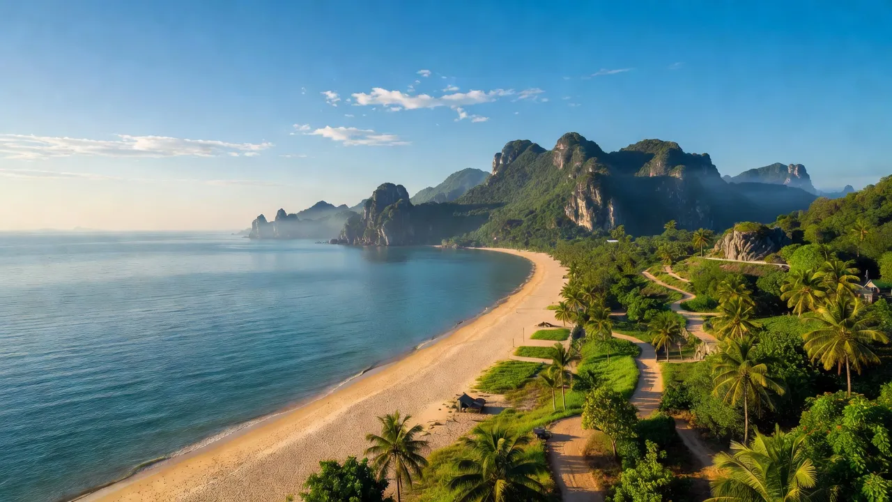 Quận Ngũ Hành Sơn Đà Nẵng với biển xanh, núi đá hùng vĩ và không khí trong lành.