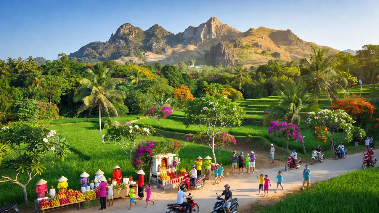 Quang cảnh Phường Hòa Hải, Quận Ngũ Hành Sơn, Đà Nẵng với đồi núi và thiên nhiên tươi đẹp.
