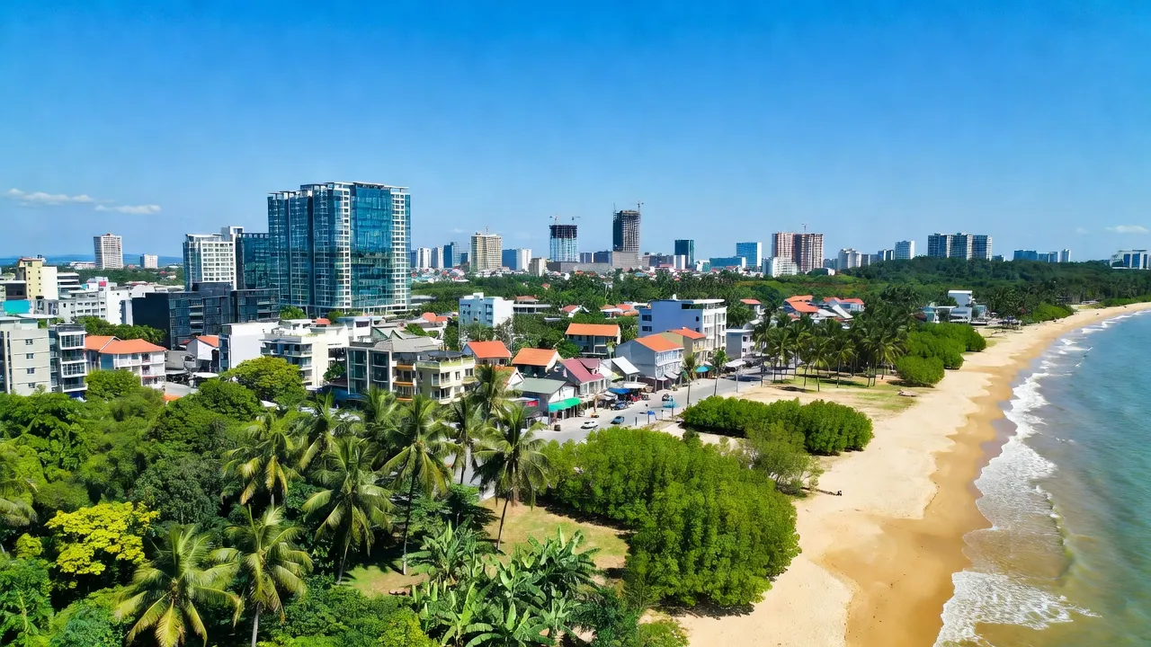 Khung cảnh Phường Hoà Quý, quận Ngũ Hành Sơn, Đà Nẵng với phát triển đô thị và thiên nhiên.