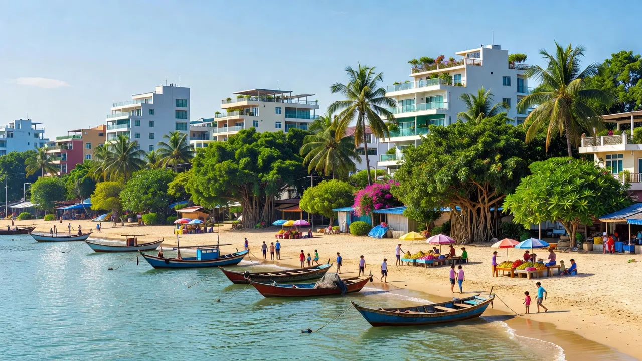 Cảnh đẹp Phường An Hải Bắc, Quận Sơn Trà, Thành phố Đà Nẵng với biển và cây xanh.