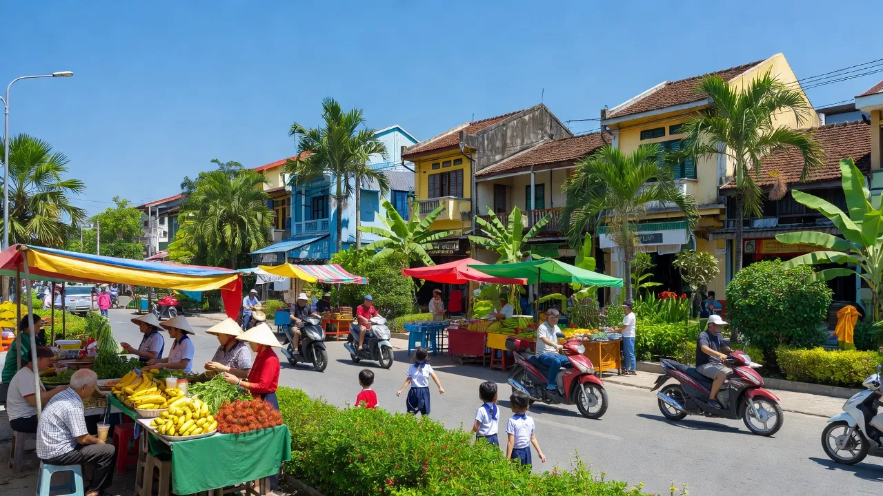 Khánh Xuân ward in Buôn Ma Thuột, Đắk Lắk, featuring local life, green spaces, and community interactions.