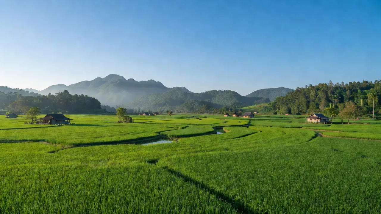 Cảnh quan xã Ea Khal, huyện Ea H'leo, tỉnh Đắk Lắk với nông nghiệp đa dạng và thiên nhiên tươi đẹp.