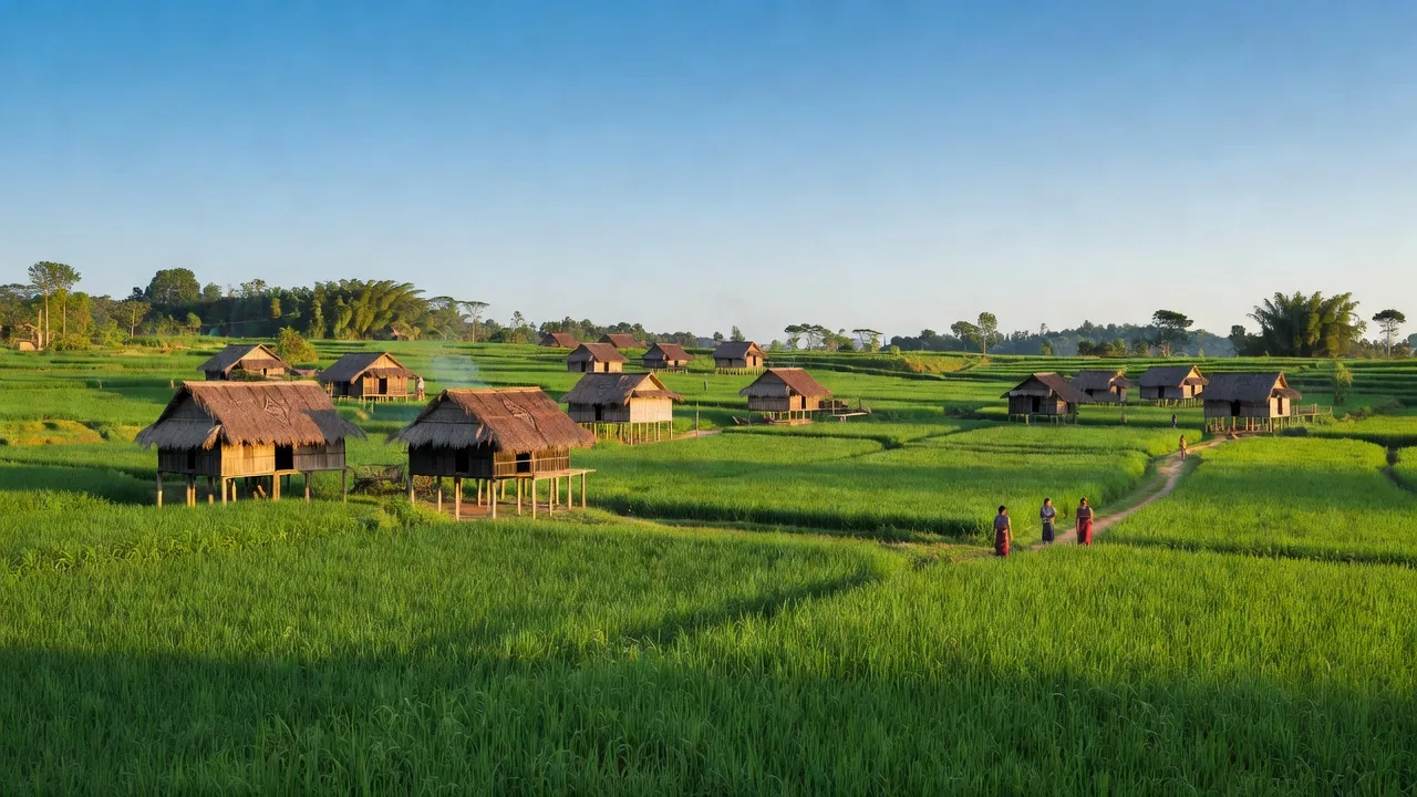 Thôn Cư Kbang, huyện Ea Súp, Đắk Lắk với nhiều đồng bào dân tộc thiểu số giữa thiên nhiên xanh tươi.