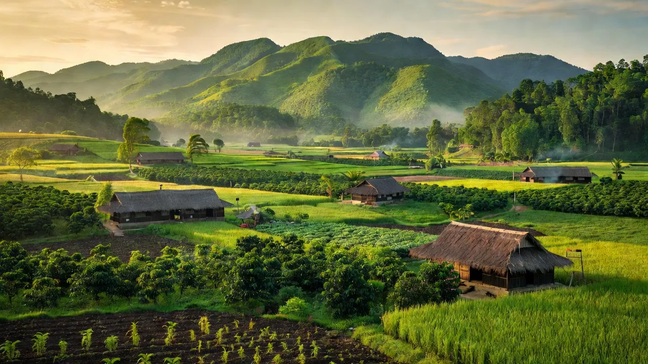 Cảnh quan xã Cư San, huyện M'Đrắk, với nét đẹp thiên nhiên và không khí yên bình.