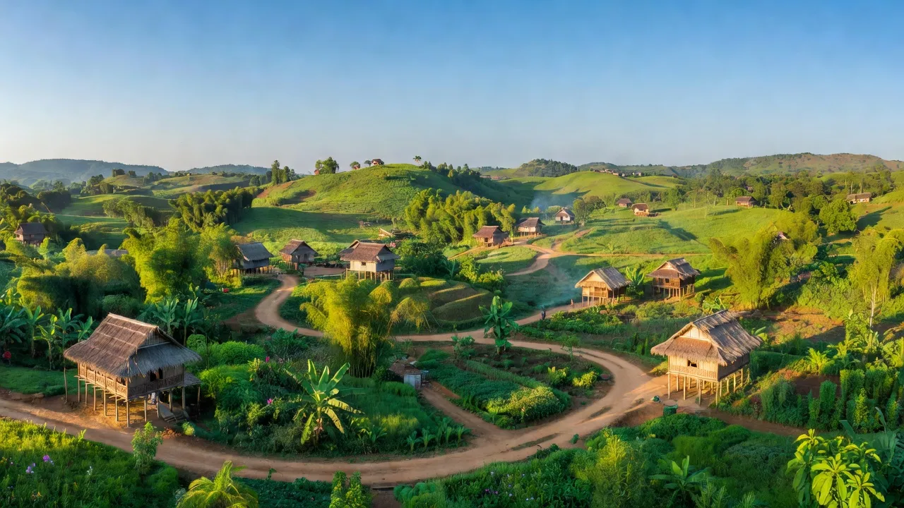 Khung cảnh thơ mộng ở xã Đắk Ru, huyện Đắk R'Lấp, tỉnh Đắk Nông với thiên nhiên tươi đẹp.