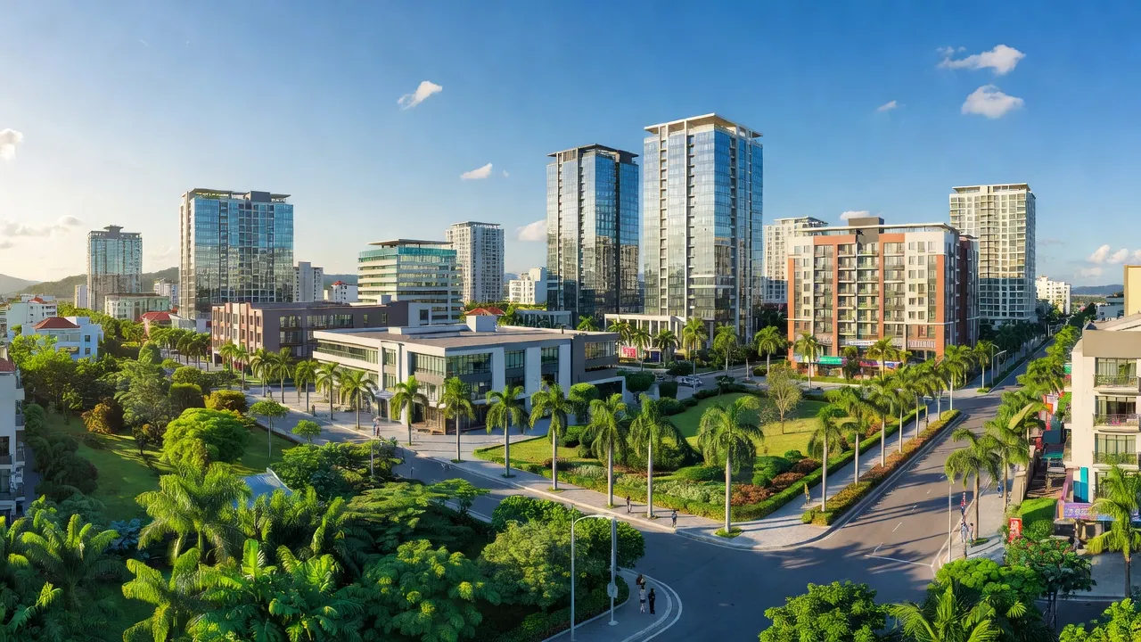 Phường Nghĩa Phú, Thành phố Gia Nghĩa, tỉnh Đắk Nông với không gian đô thị xanh và hiện đại.