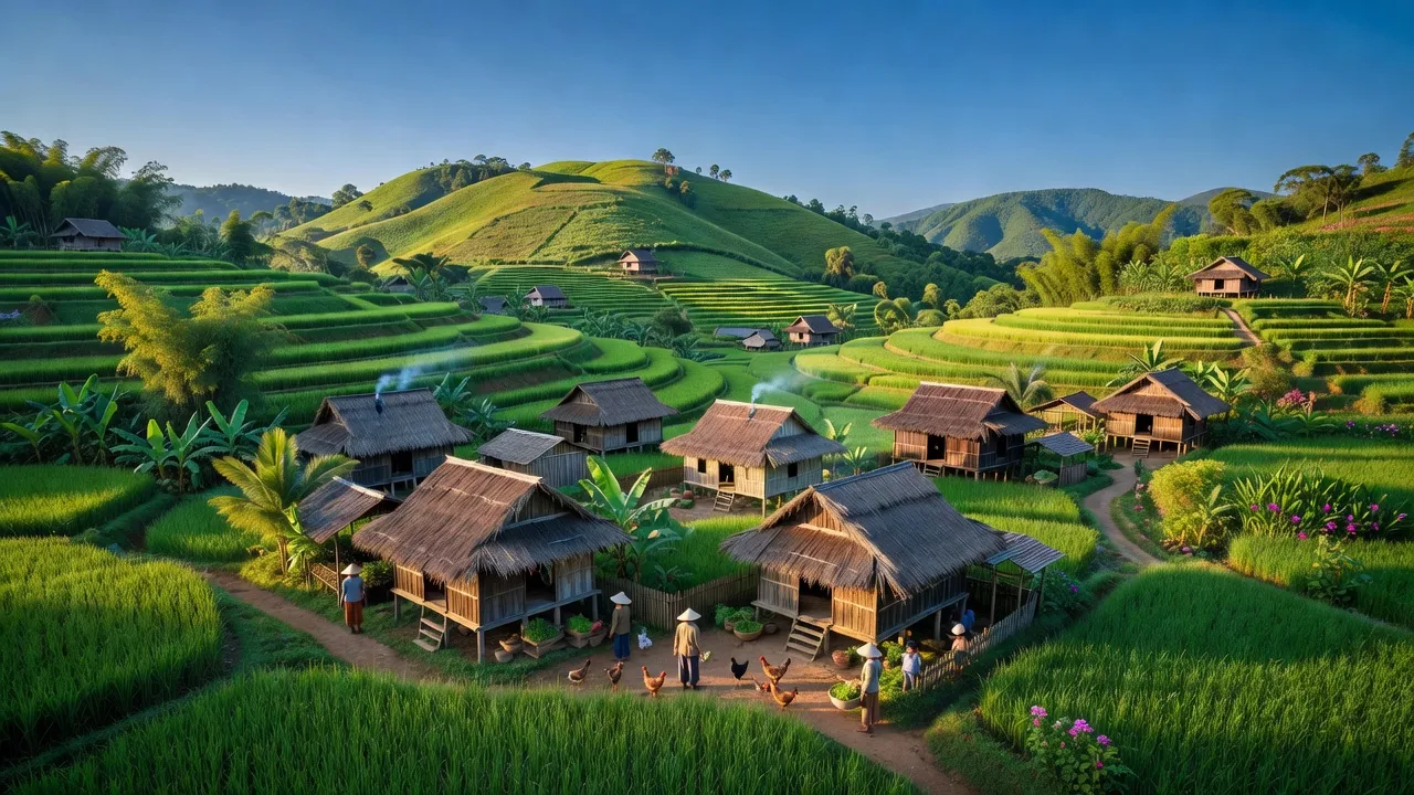 Khung cảnh xã Đắk Búk So, huyện Tuy Đức, tỉnh Đắk Nông, thiên nhiên tươi đẹp và văn hóa Việt Nam.
