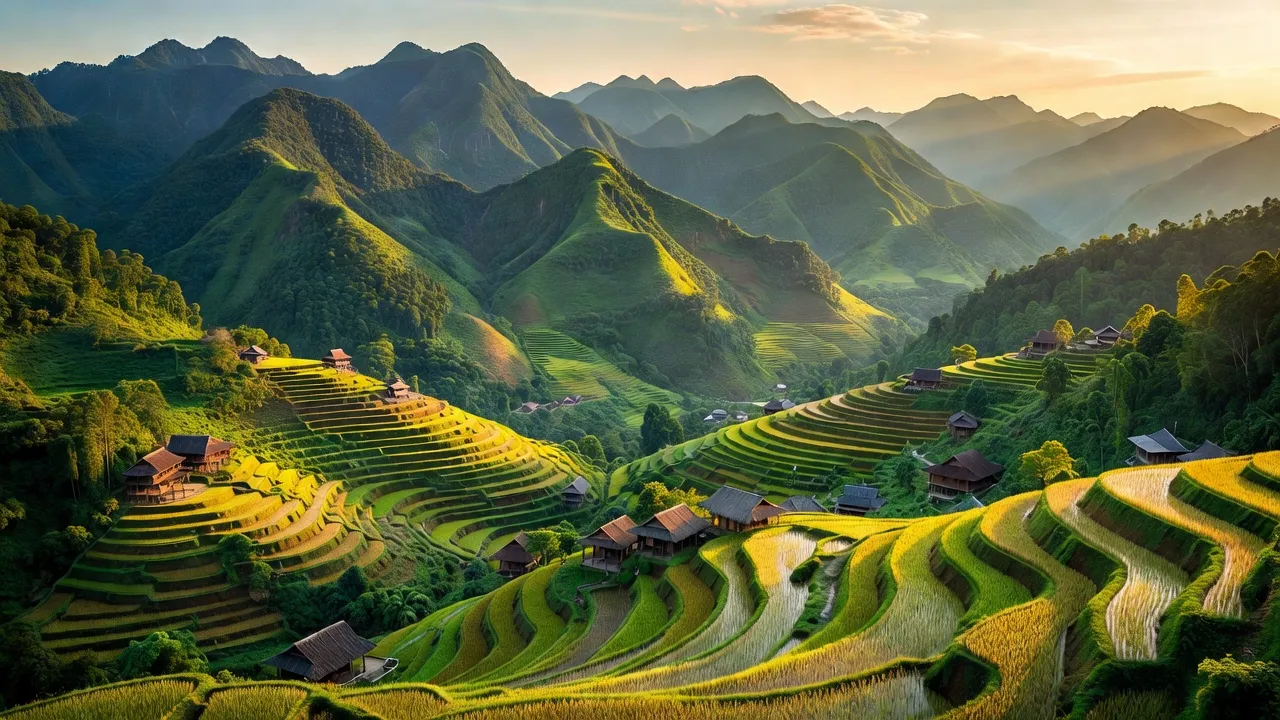 Địa hình huyện Tủa Chùa, Điện Biên với ruộng bậc thang và núi xanh tươi đẹp.