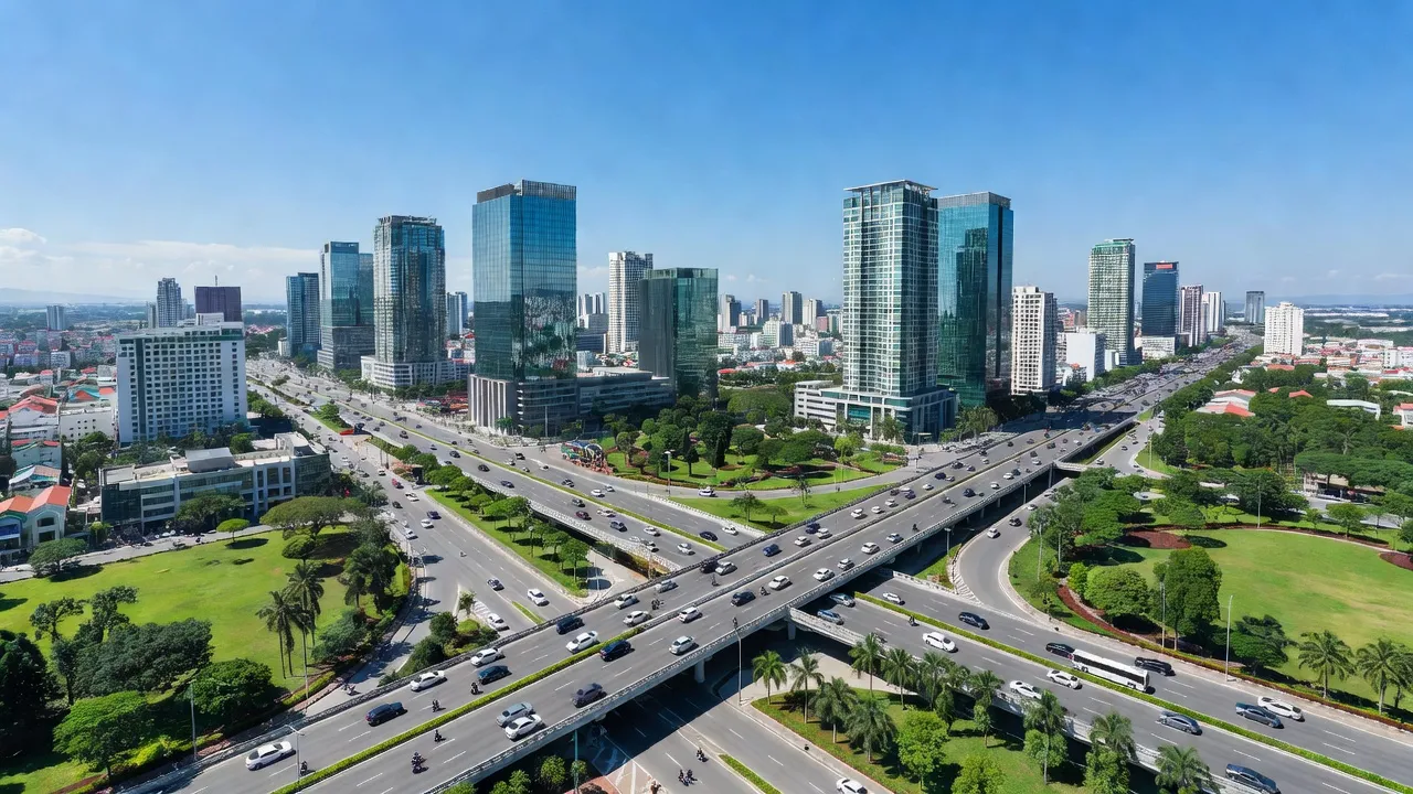 Phường Long Bình Tân, Biên Hòa: khu đô thị hiện đại với giao thông phát triển, tòa nhà và cây xanh.
