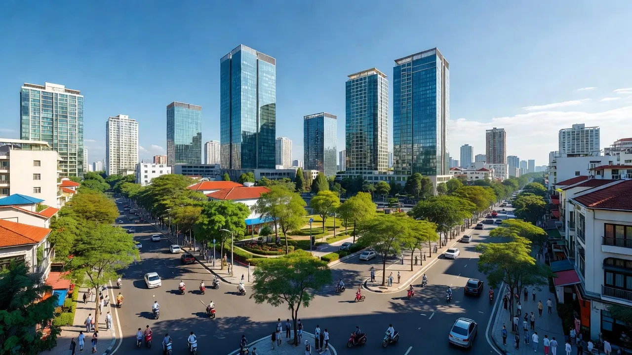 Phường Thống Nhất, Thành phố Biên Hòa với kiến trúc hiện đại và công viên xanh, Đồng Nai.