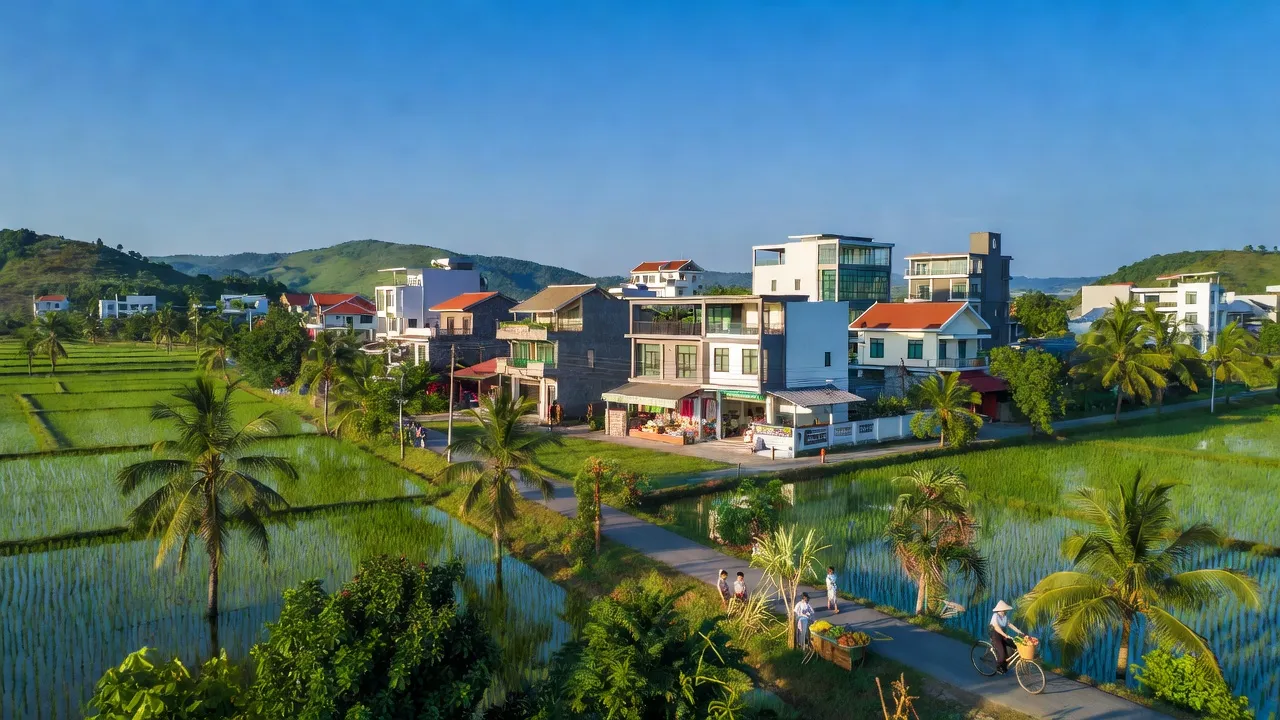 Thị trấn Long Giao, huyện Cẩm Mỹ, tỉnh Đồng Nai với thiên nhiên xanh mát và kiến trúc hiện đại.