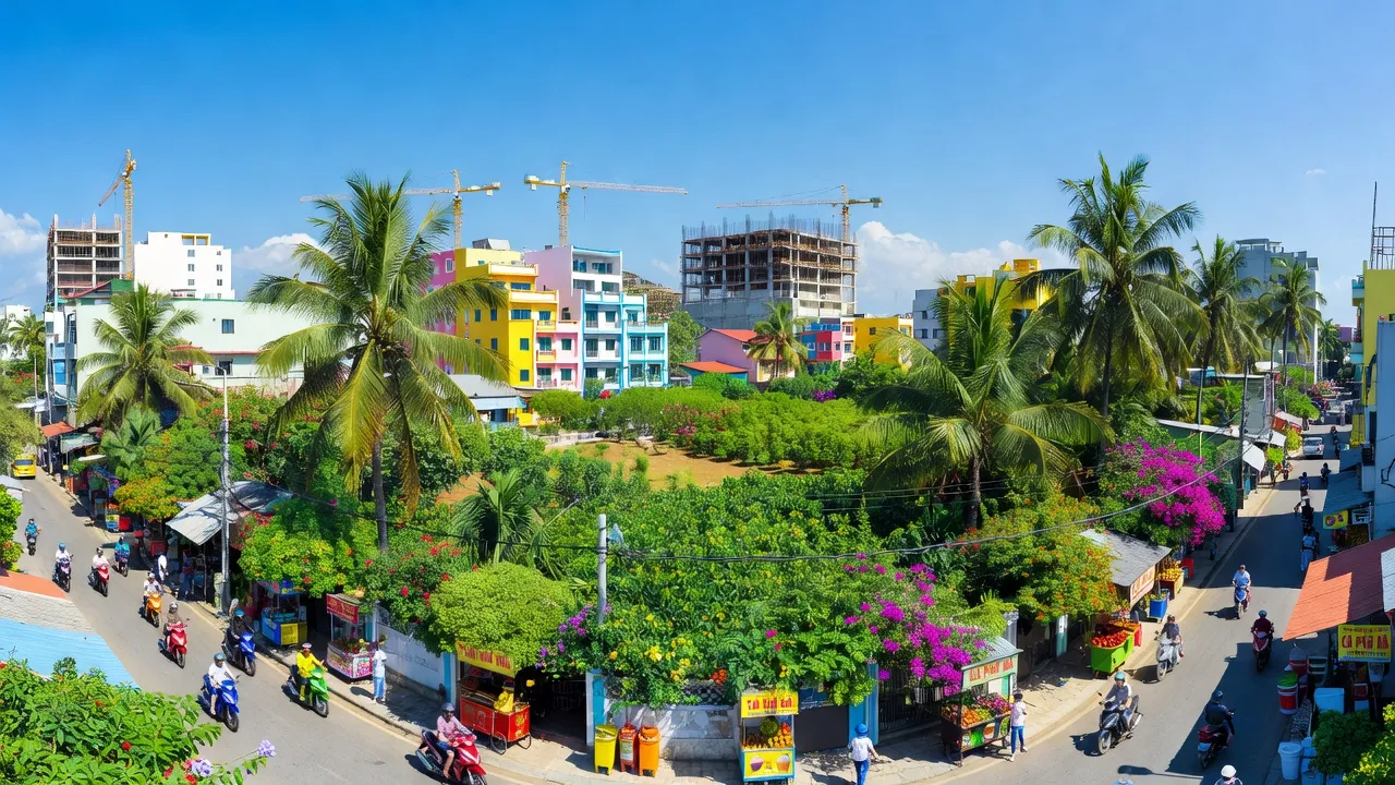 Cảnh quan Phường Xuân Hoà, Long Khánh, Đồng Nai với đô thị và thiên nhiên tươi đẹp.