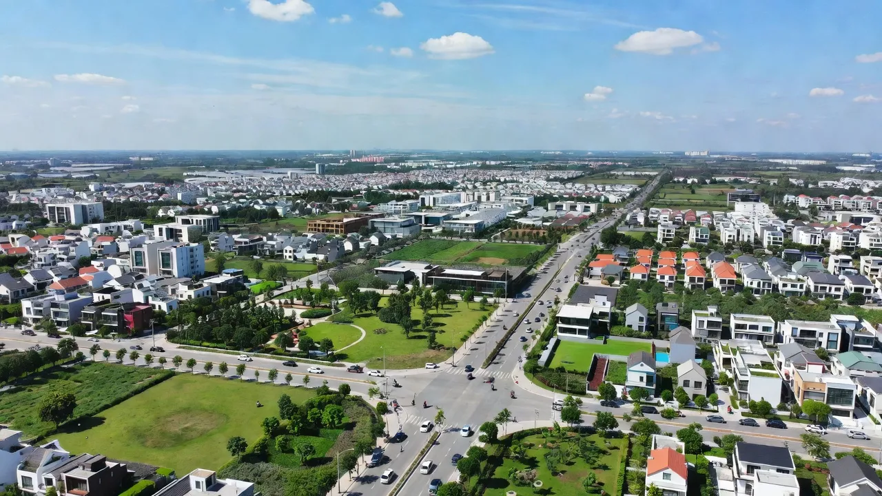 Thị trấn Hiệp Phước ở Nhơn Trạch, Đồng Nai với không gian xanh và giao thông thuận tiện.