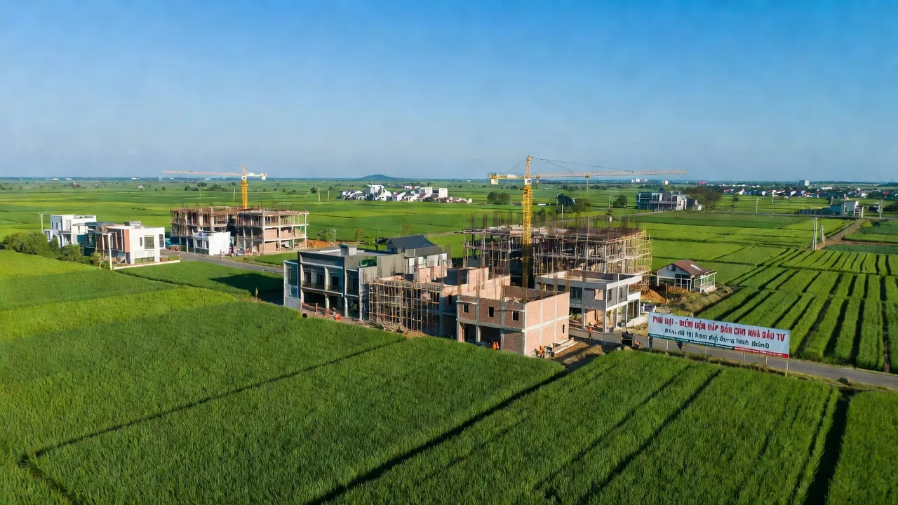 Xã Phú Hội, huyện Nhơn Trạch, Đồng Nai với cánh đồng xanh và kiến trúc hiện đại thu hút đầu tư.