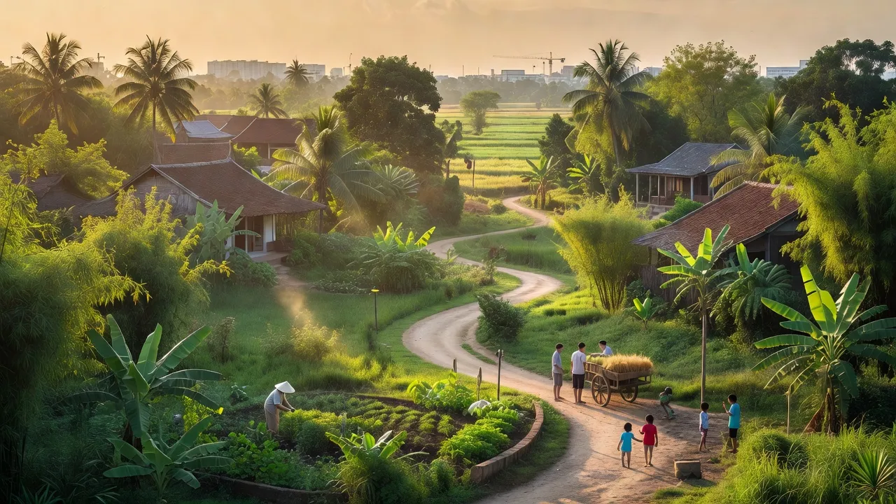 Khung cảnh yên bình của xã Phú Thạnh, huyện Nhơn Trạch, Đồng Nai với sự phát triển đô thị.