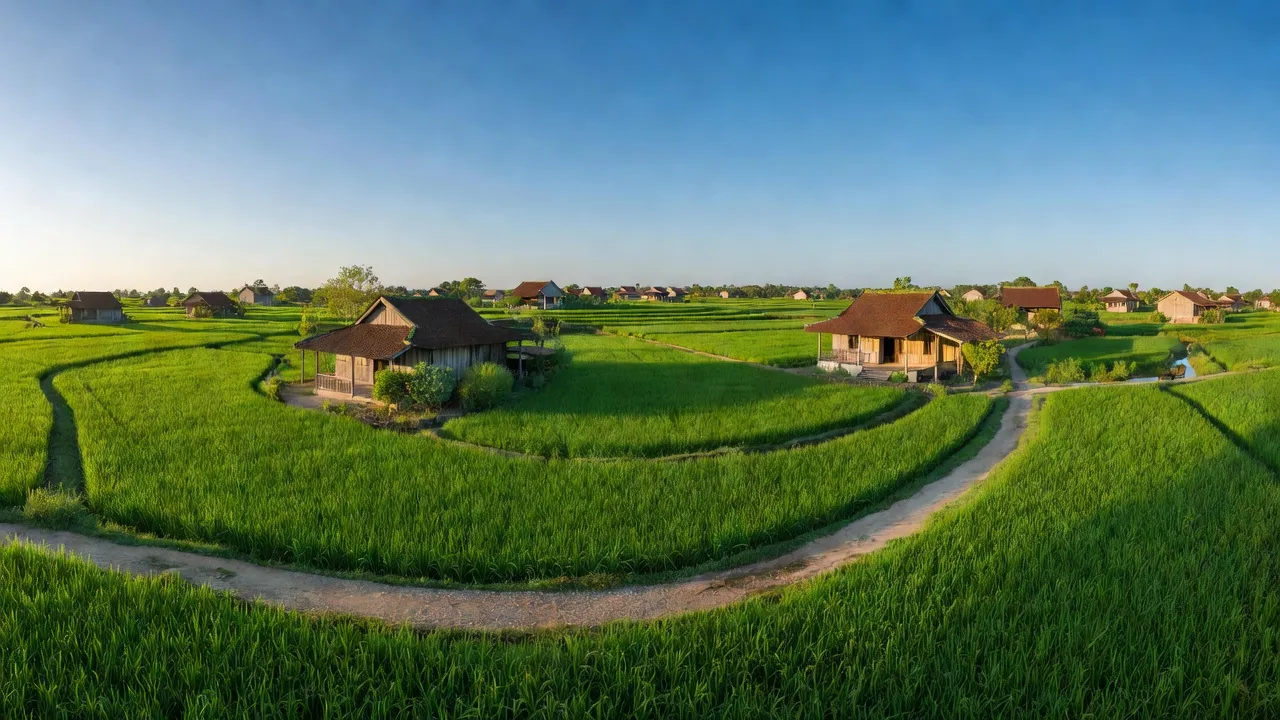 Cảnh đẹp nông thôn Xã Suối Cát huyện Xuân Lộc tỉnh Đồng Nai với cánh đồng xanh tươi.