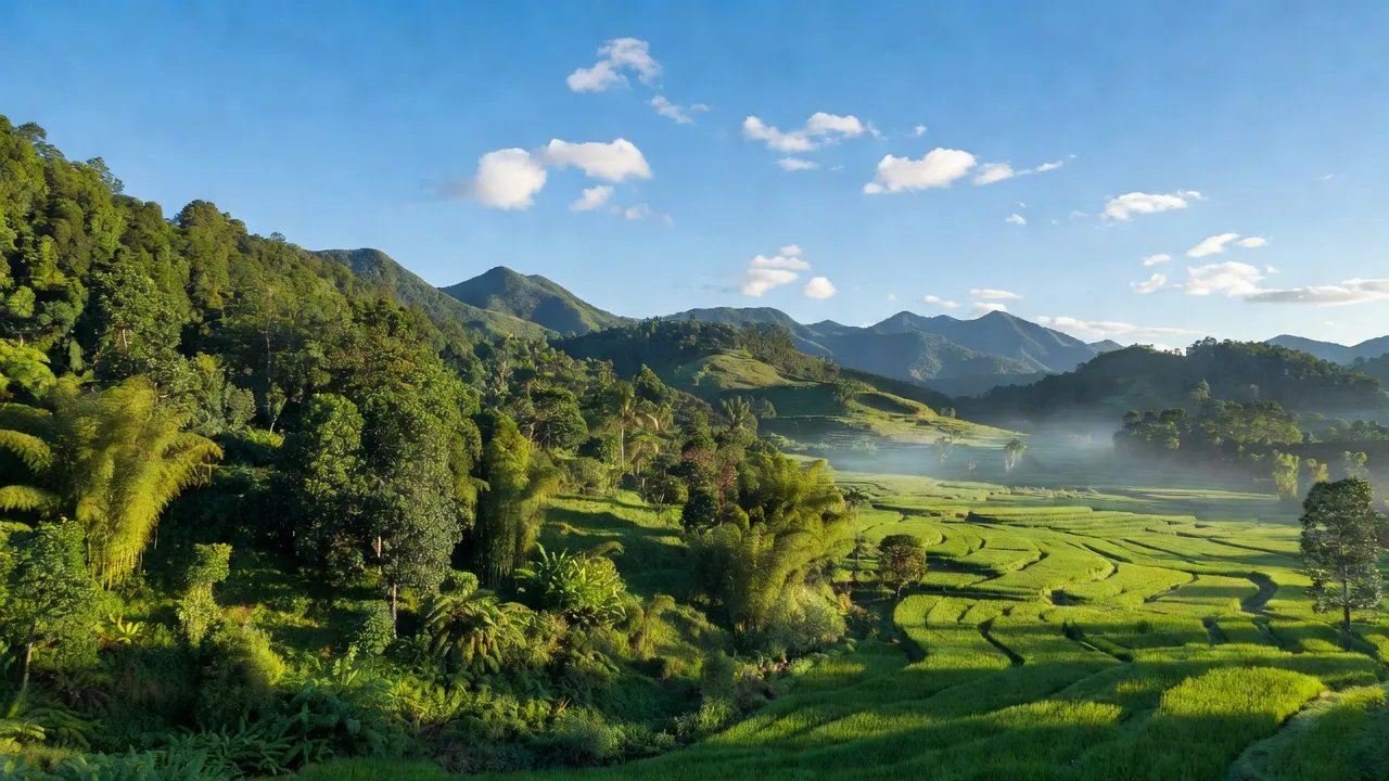 Khung cảnh đẹp của xã Xuân Tâm, huyện Xuân Lộc, Đồng Nai với đồi núi xanh tươi.