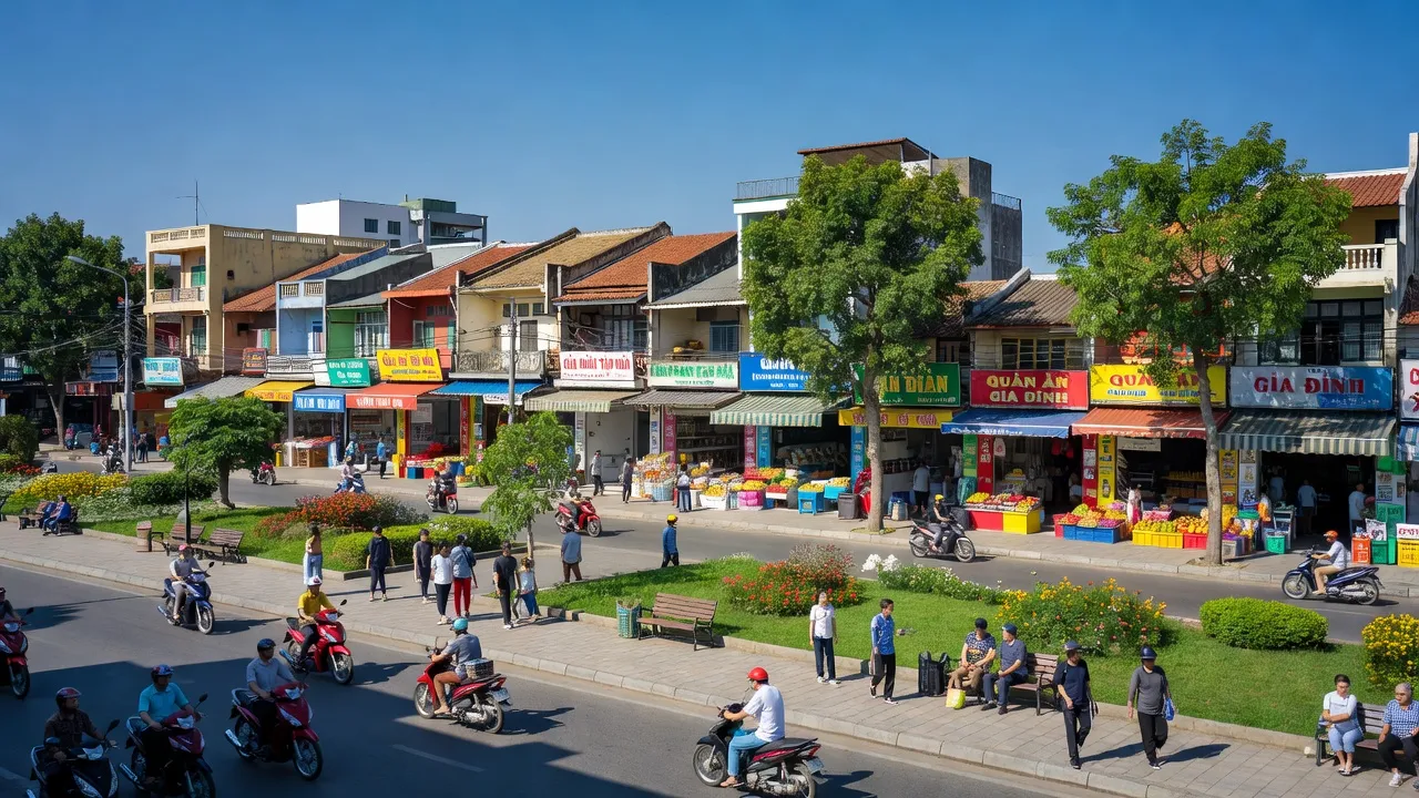 Phường 3, Cao Lãnh, Đồng Tháp with vibrant streets and local culture under a clear sky.