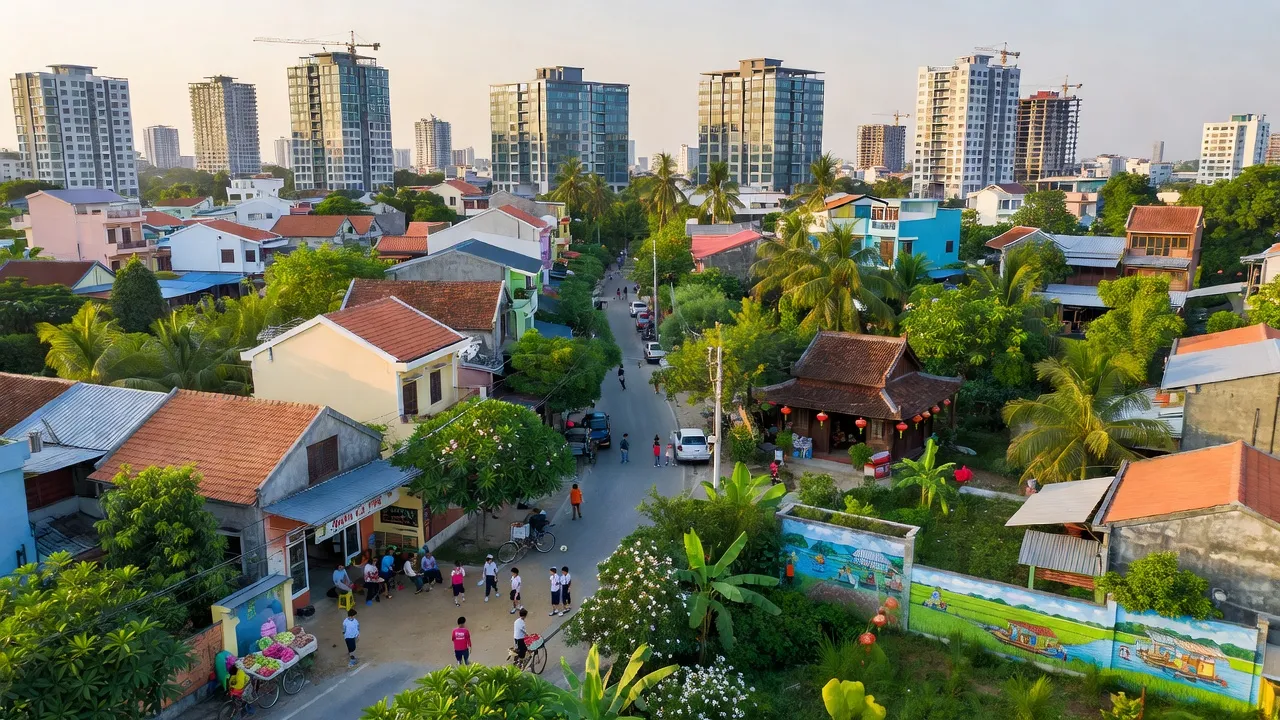 Khung cảnh phường Hoà Thuận, thành phố Cao Lãnh, Đồng Tháp với đời sống cộng đồng sôi động.