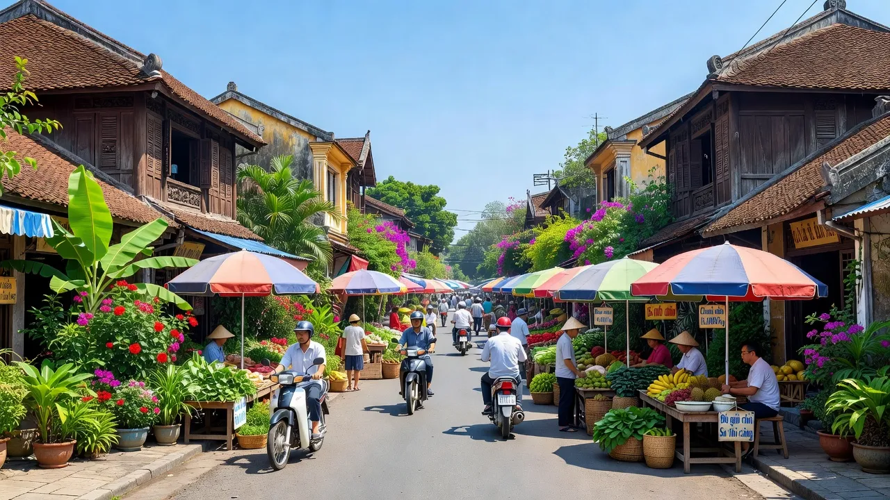 Khung cảnh nhộn nhịp tại Phường 2, thành phố Sa Đéc, tỉnh Đồng Tháp, thể hiện cuộc sống địa phương.