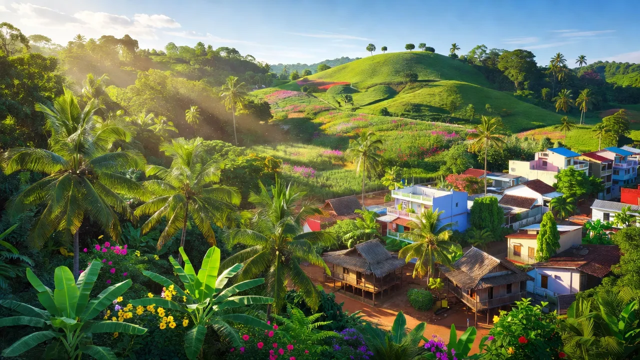 Khung cảnh xanh tươi của Phường An Phước, Thị xã An Khê, Tỉnh Gia Lai trong mùa nắng.