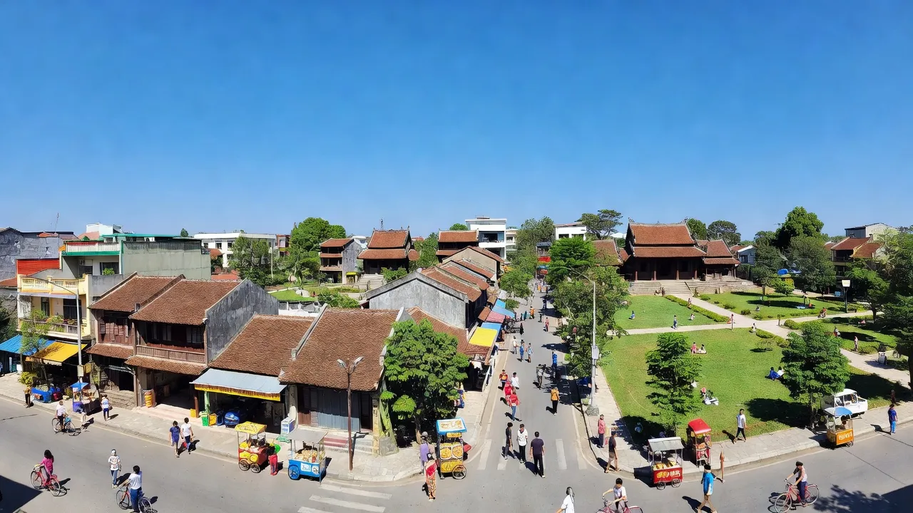 Quang cảnh Phường Ngô Mây, Thị xã An Khê, tỉnh Gia Lai, với kiến trúc địa phương và cuộc sống hằng ngày.