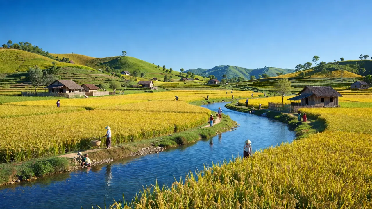 Thị trấn Phú Hòa, huyện Chư Păh, tỉnh Gia Lai với cảnh sắc thiên nhiên tươi đẹp và yên bình.