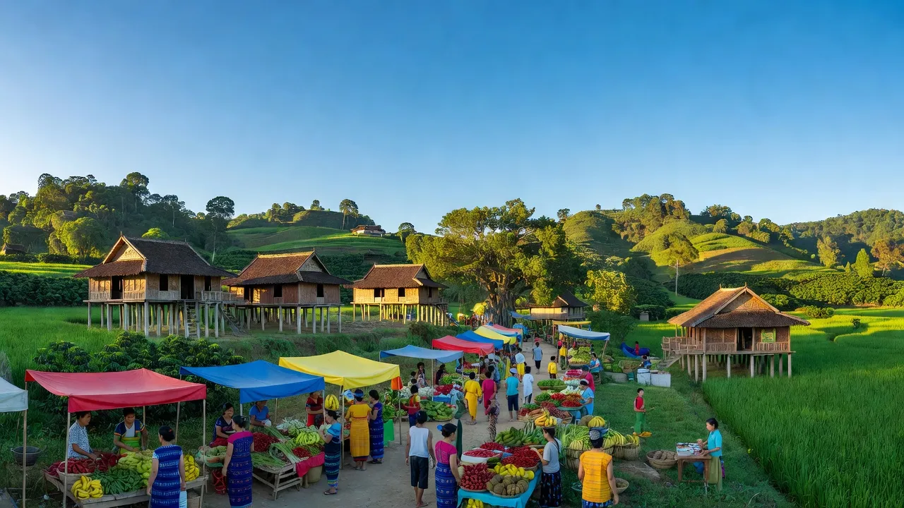 Quang cảnh xã Ia Piơr, huyện Chư Prông, tỉnh Gia Lai, với cảnh thiên nhiên tươi đẹp và cuộc sống nhộn nhịp.